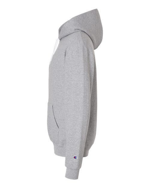 Champion S7CB0 Unisex Powerblend® Contrast Color Hooded Sweatshirt - Light Steel/ White - DirectSide