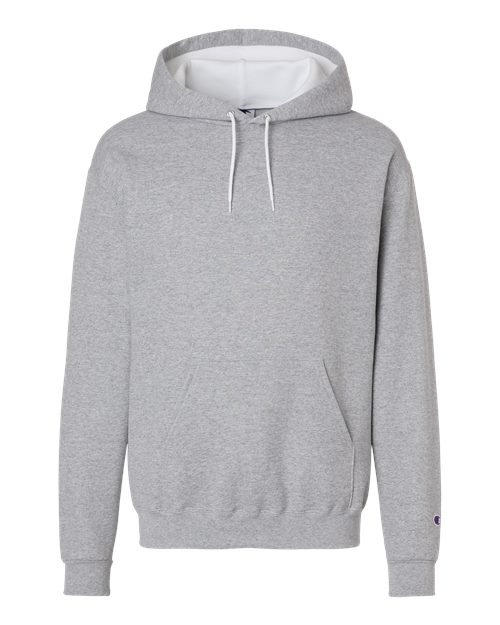 Champion S7CB0 Unisex Powerblend® Contrast Color Hooded Sweatshirt - Light Steel/ White - Front