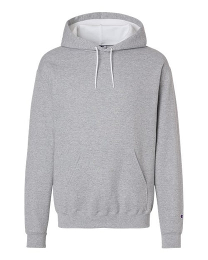 Champion S7CB0 Unisex Powerblend® Contrast Color Hooded Sweatshirt - Light Steel/ White - Front