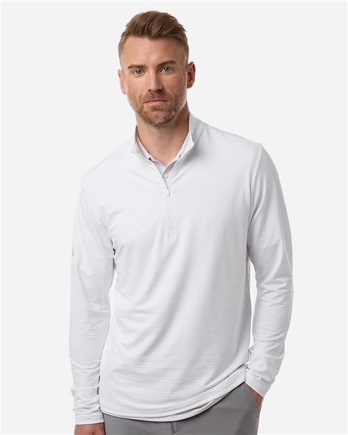 adidas A708 Men's Textured Stripe Quarter-Zip Pullover - style view