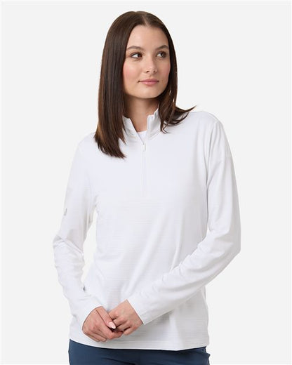 adidas A709 Women's Textured Stripe Quarter-Zip Pullover - style view