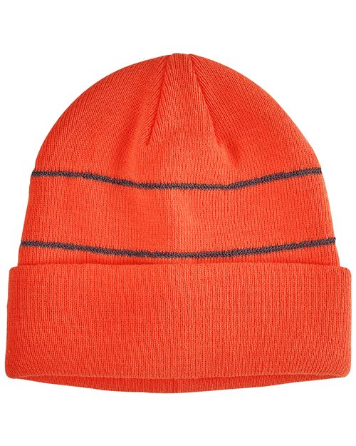 Big Accessories BA535 Reflective Cuffed Beanie - style view