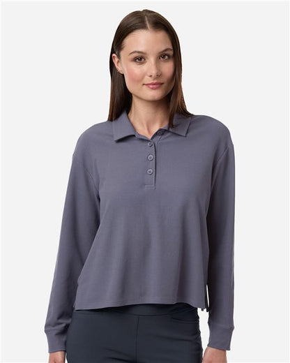 adidas A1008 Women's Beyond Long Sleeve Loose Polo - style view