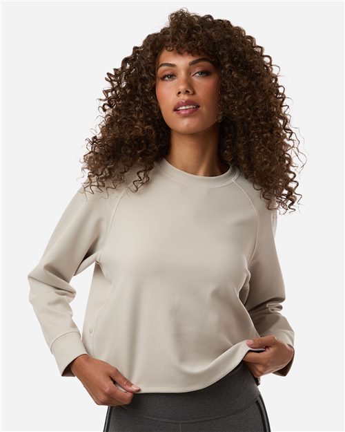 adidas A1014 Women's Beyond Side-Snap Crewneck Sweatshirt - style view