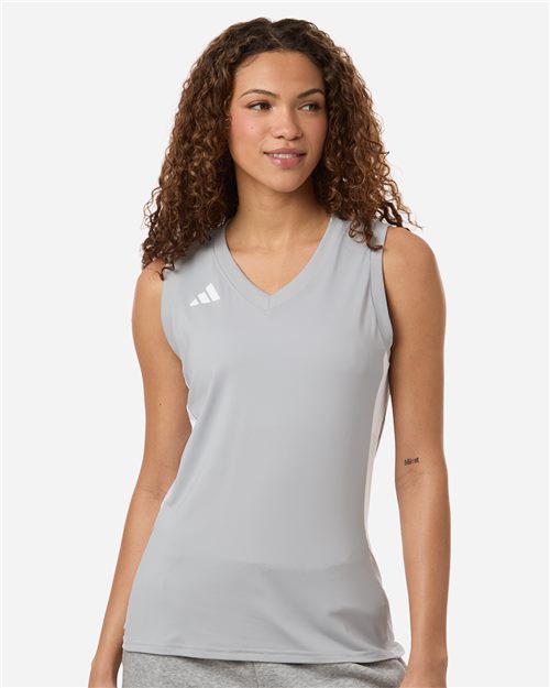 adidas AT120 Women's Quickset V-Neck Sleeveless Jersey - style view