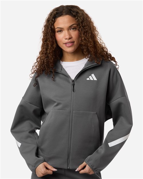 adidas AT221 Women's Z.N.E Full-Zip Hooded Sweatshirt - style view