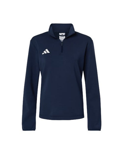 adidas AT401 Women's 3-Stripes Quarter-Zip Pullover - style view