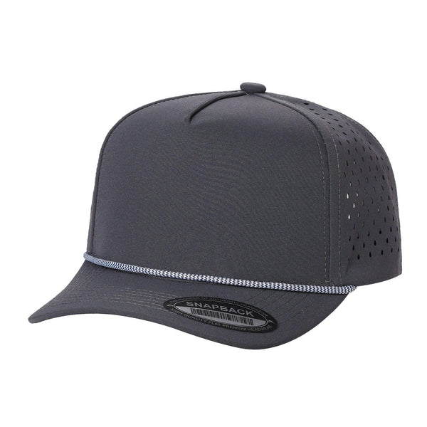 5TCP 5-Panel Waterproof Rope Cap – Durable Outdoor Snapback - D.GREY