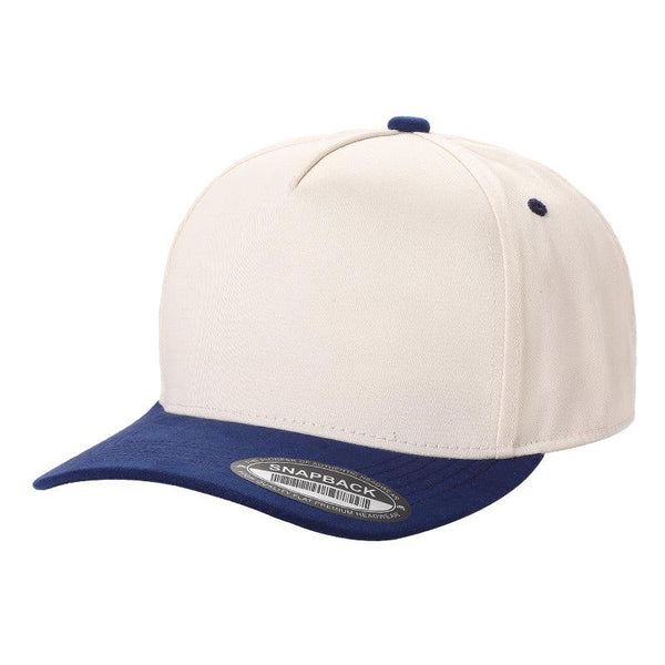 TCS - Premium 5-Panel Snapback Cap with Suede Bill - TAN/ROY
