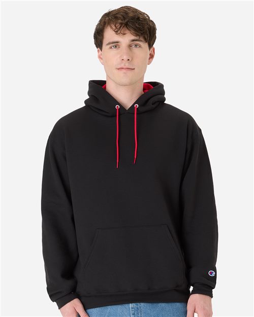 Champion S7CB0 Unisex Powerblend® Contrast Color Hooded Sweatshirt - style view