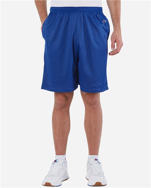 Champion S162 Unisex 9" Mesh Shorts with Pockets - style view