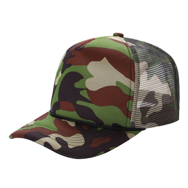 STM-Sponge Trucker Mesh Cap – Breathable Mesh Back Snapback Hat - CAMO