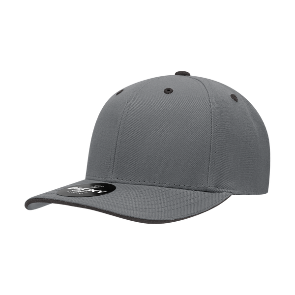 Decky-2003-6 Panel Mid Profile Structured Sandwich Bill Cap - Charcoal/Black