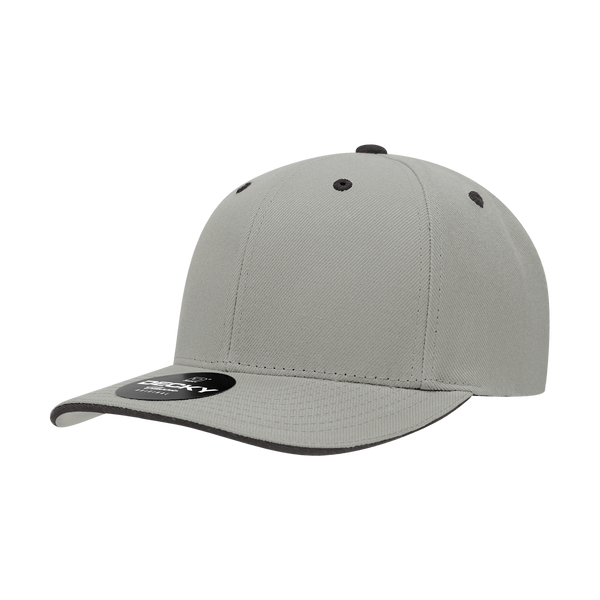 Decky-2003-6 Panel Mid Profile Structured Sandwich Bill Cap - Grey/Black