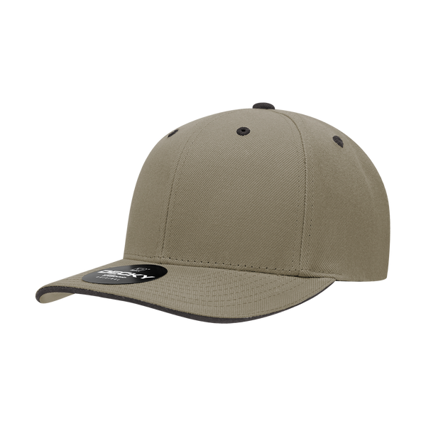 Decky-2003-6 Panel Mid Profile Structured Sandwich Bill Cap - Khaki/Black