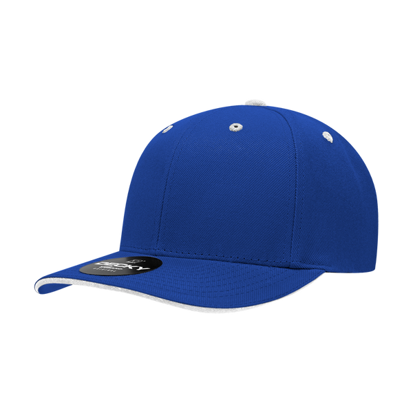 Decky-2003-6 Panel Mid Profile Structured Sandwich Bill Cap - Royal/White