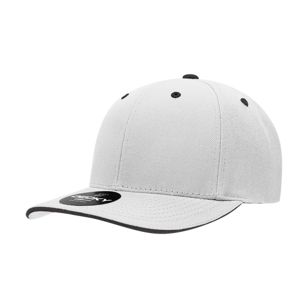 Decky-2003-6 Panel Mid Profile Structured Sandwich Bill Cap - White/Black