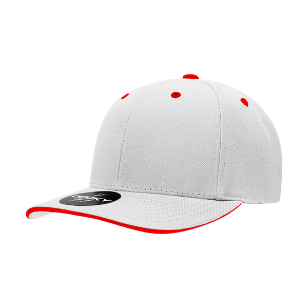 Decky-2003-6 Panel Mid Profile Structured Sandwich Bill Cap - White/Navy