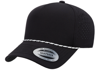 Flex Fit House YP Classics 5-Panel Snapback Cap with Perforations and Braided Rope