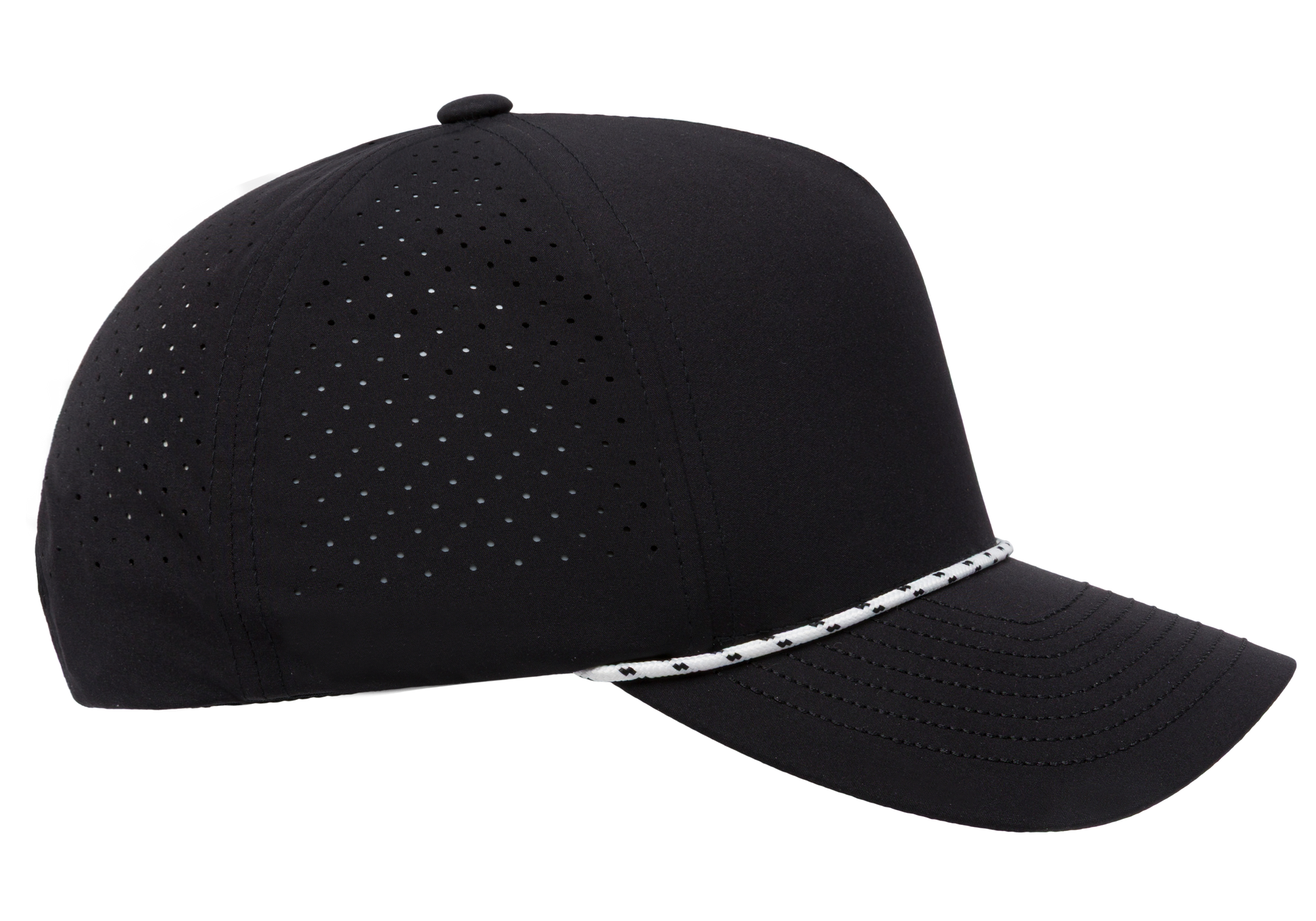 YP Classics 5-Panel Snapback Cap with Perforations and Braided Rope | 5389BD-BK-ONE