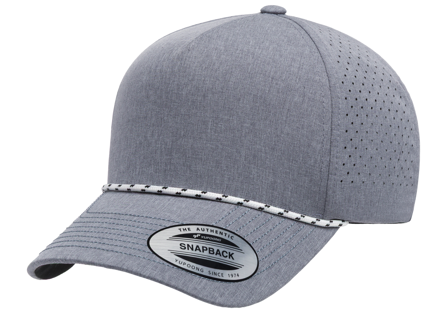 Flex Fit House YP Classics 5-Panel Snapback Cap with Perforations and Braided Rope