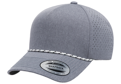Flex Fit House YP Classics 5-Panel Snapback Cap with Perforations and Braided Rope