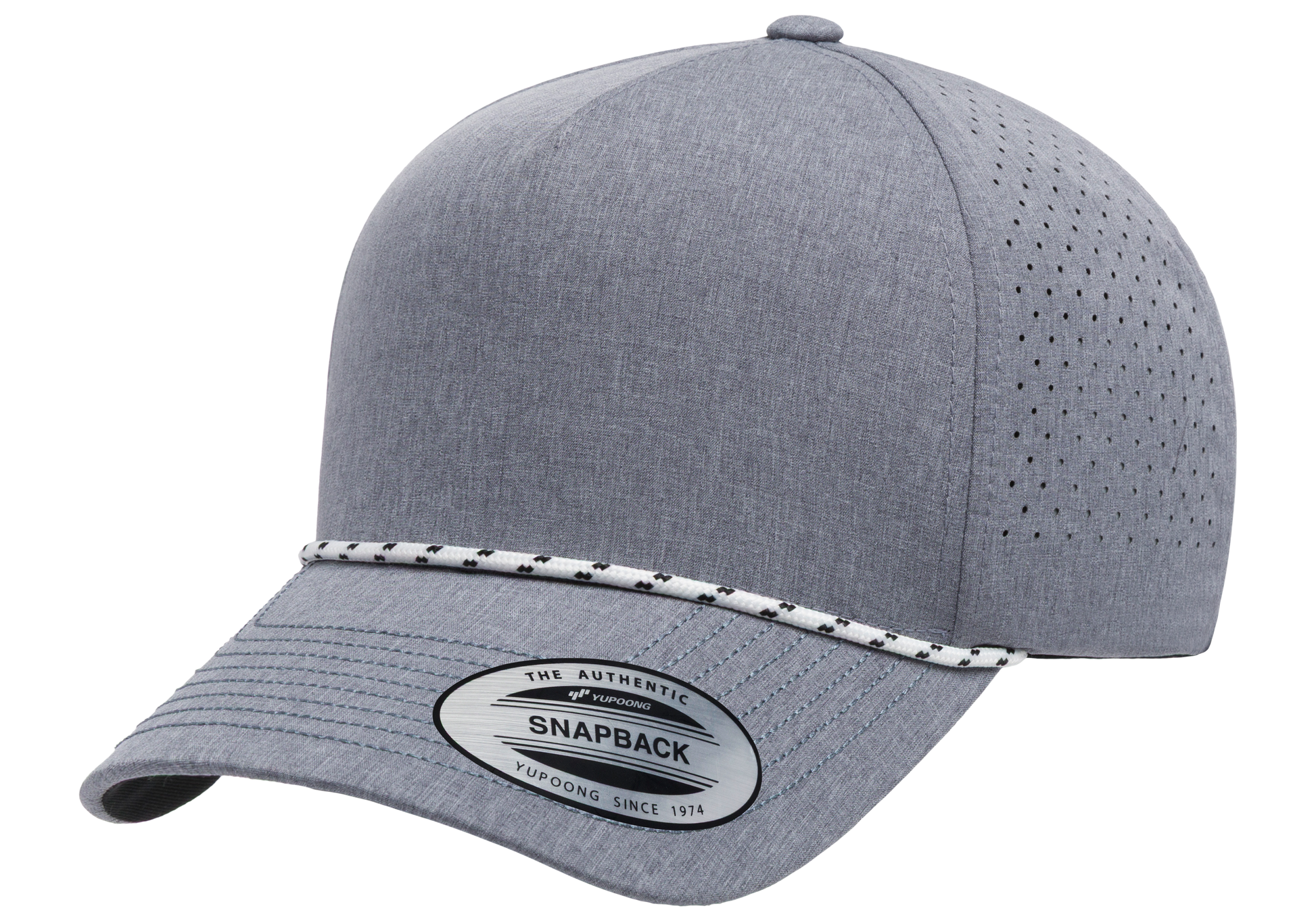 YP Classics 5-Panel Snapback Cap with Perforations and Braided Rope | 5389BD-BK-ONE