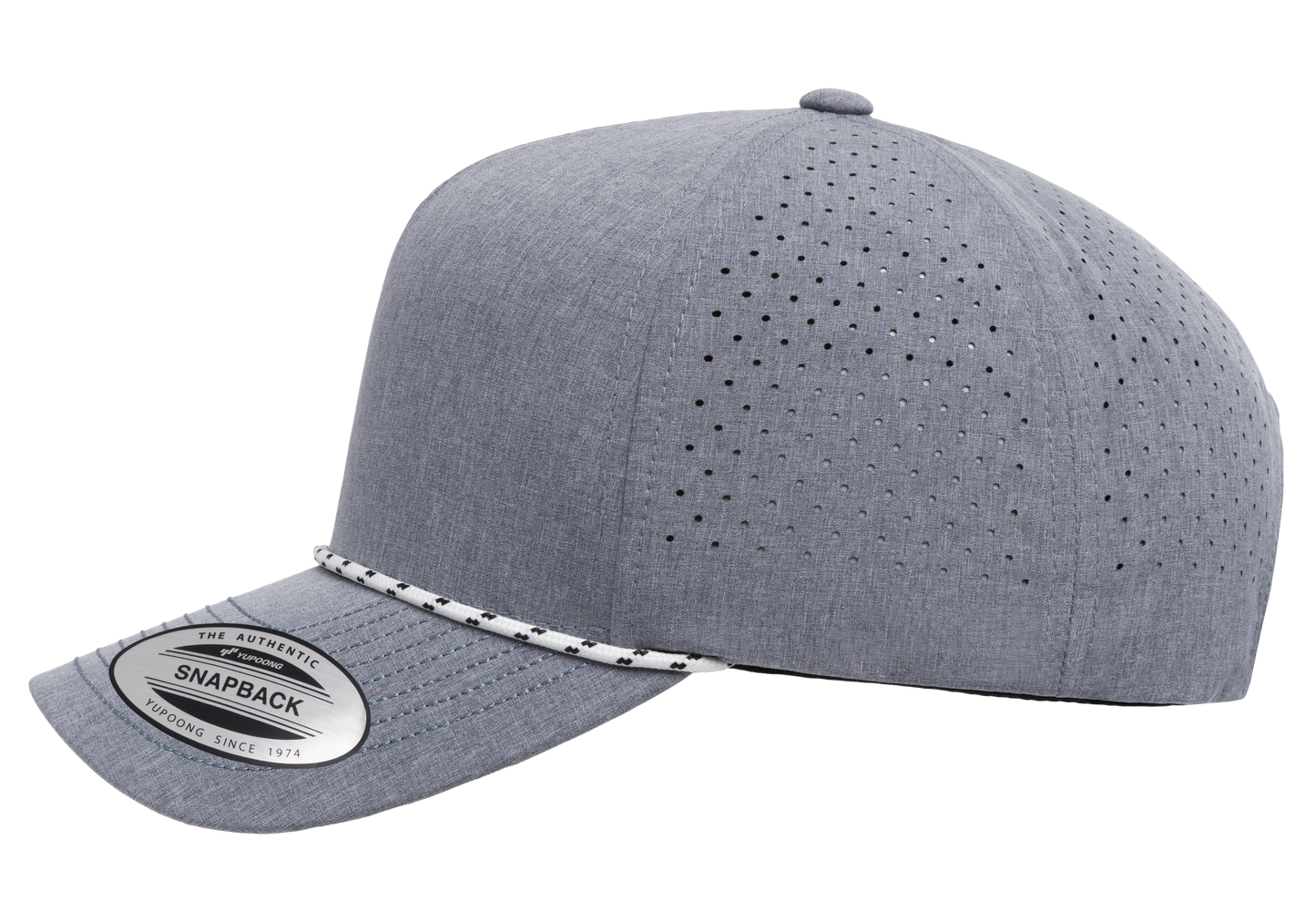 YP Classics 5-Panel Snapback Cap with Perforations and Braided Rope | 5389BD-BK-ONE