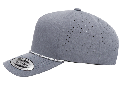 YP Classics 5-Panel Snapback Cap with Perforations and Braided Rope | 5389BD-BK-ONE