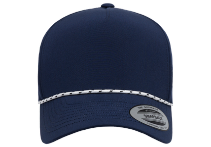 YP Classics 5-Panel Snapback Cap with Perforations and Braided Rope | 5389BD-BK-ONE