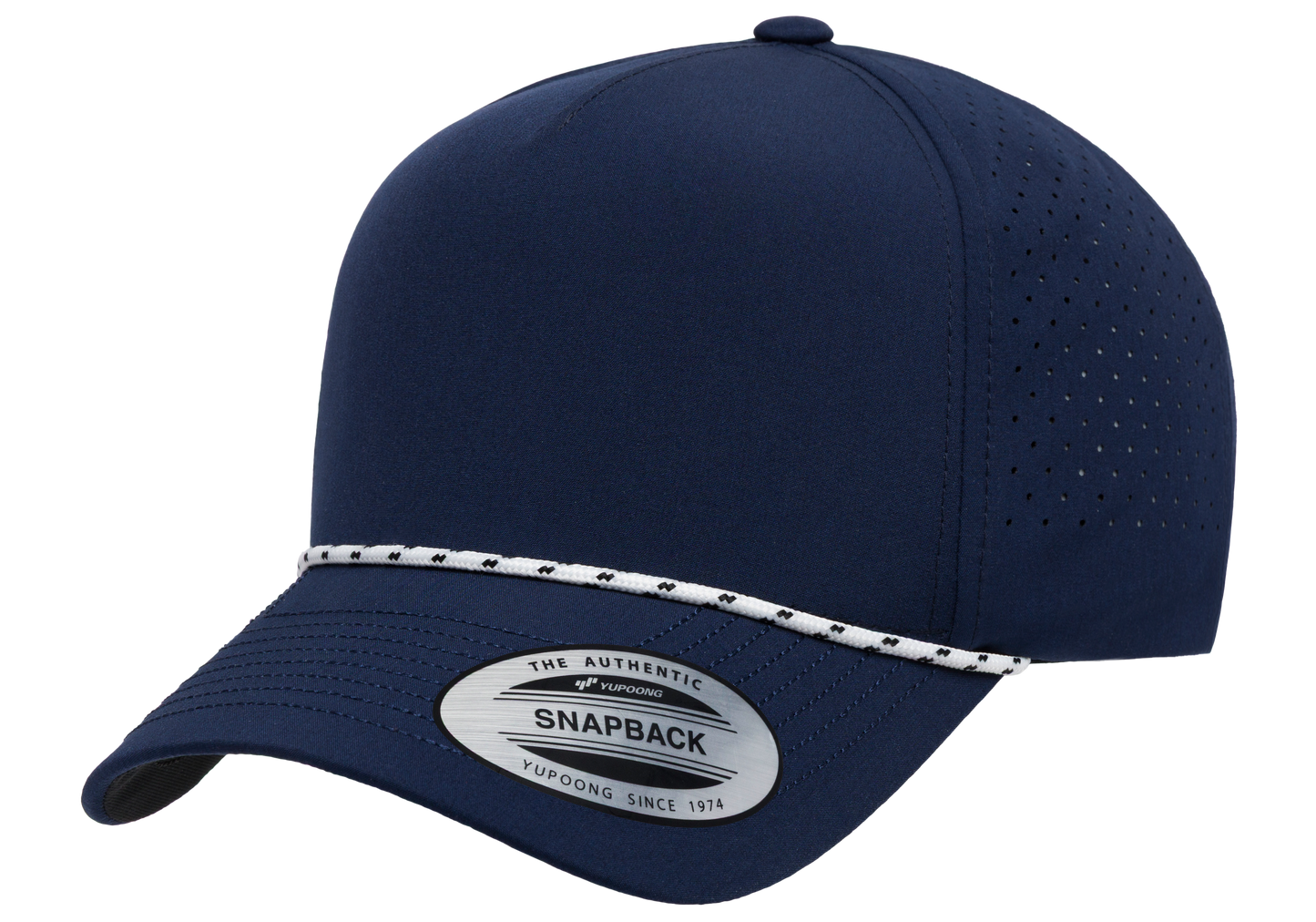 Flex Fit House YP Classics 5-Panel Snapback Cap with Perforations and Braided Rope