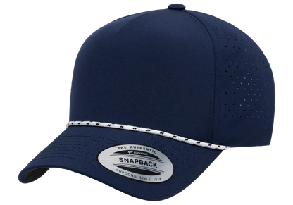 YP Classics 5-Panel Snapback Cap with Perforations and Braided Rope | 5389BD-BK-ONE