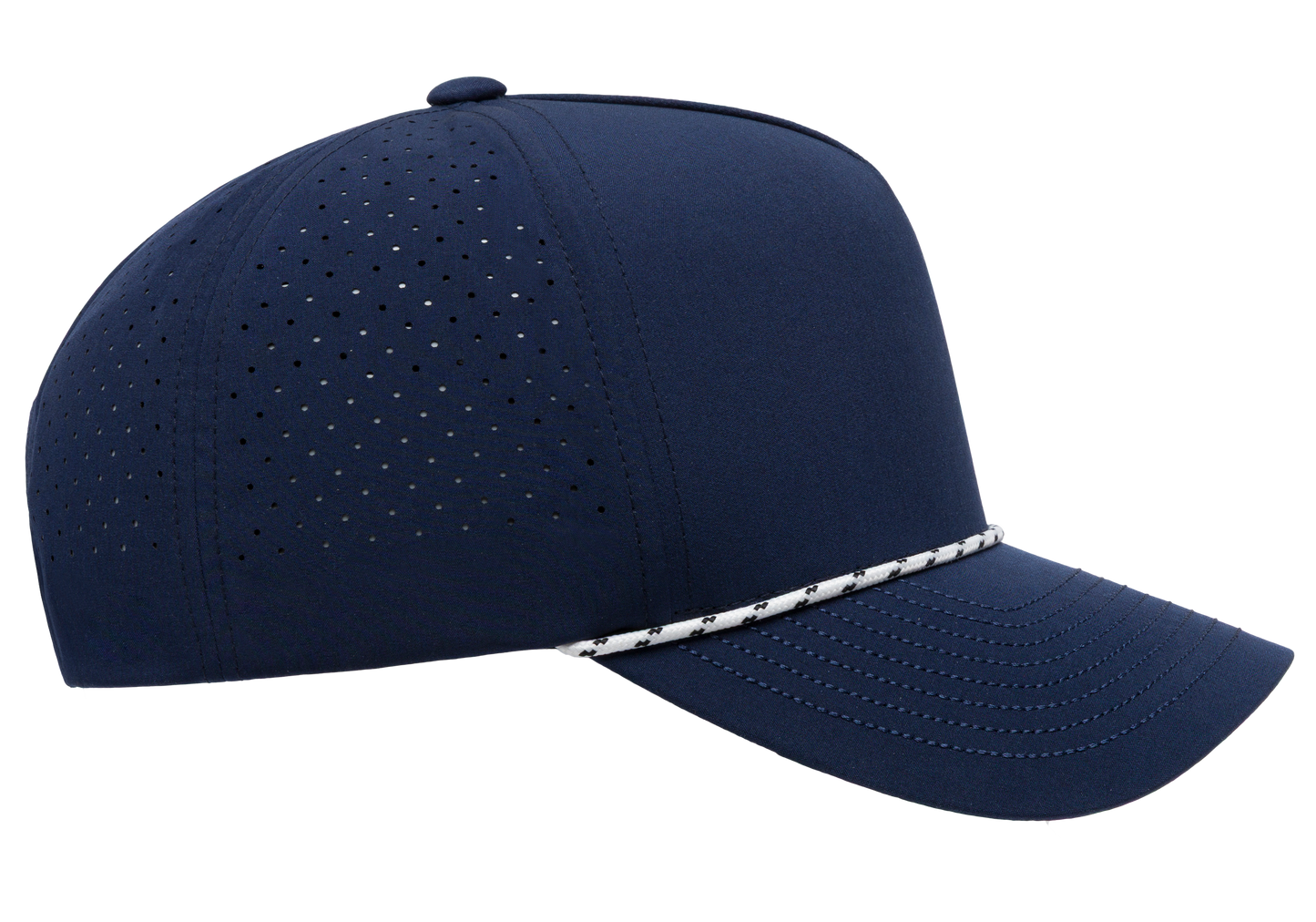 YP Classics 5-Panel Snapback Cap with Perforations and Braided Rope | 5389BD-BK-ONE