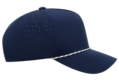 YP Classics 5-Panel Snapback Cap with Perforations and Braided Rope | 5389BD-BK-ONE
