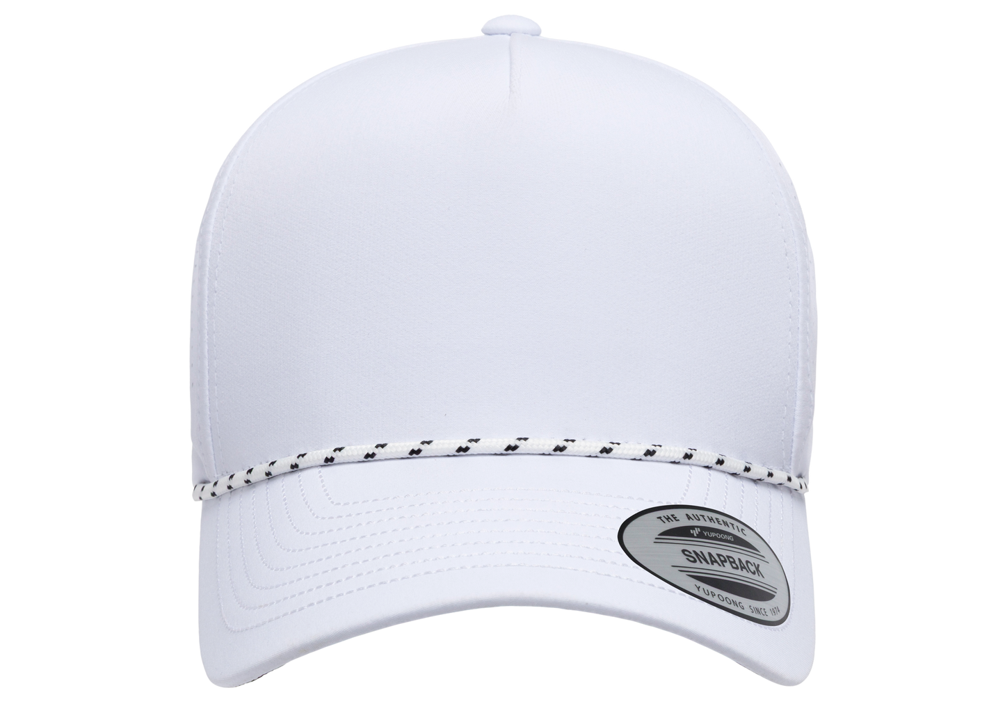YP Classics 5-Panel Snapback Cap with Perforations and Braided Rope | 5389BD-BK-ONE