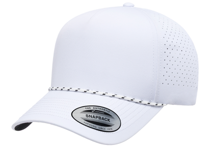 YP Classics 5-Panel Snapback Cap with Perforations and Braided Rope | 5389BD-BK-ONE