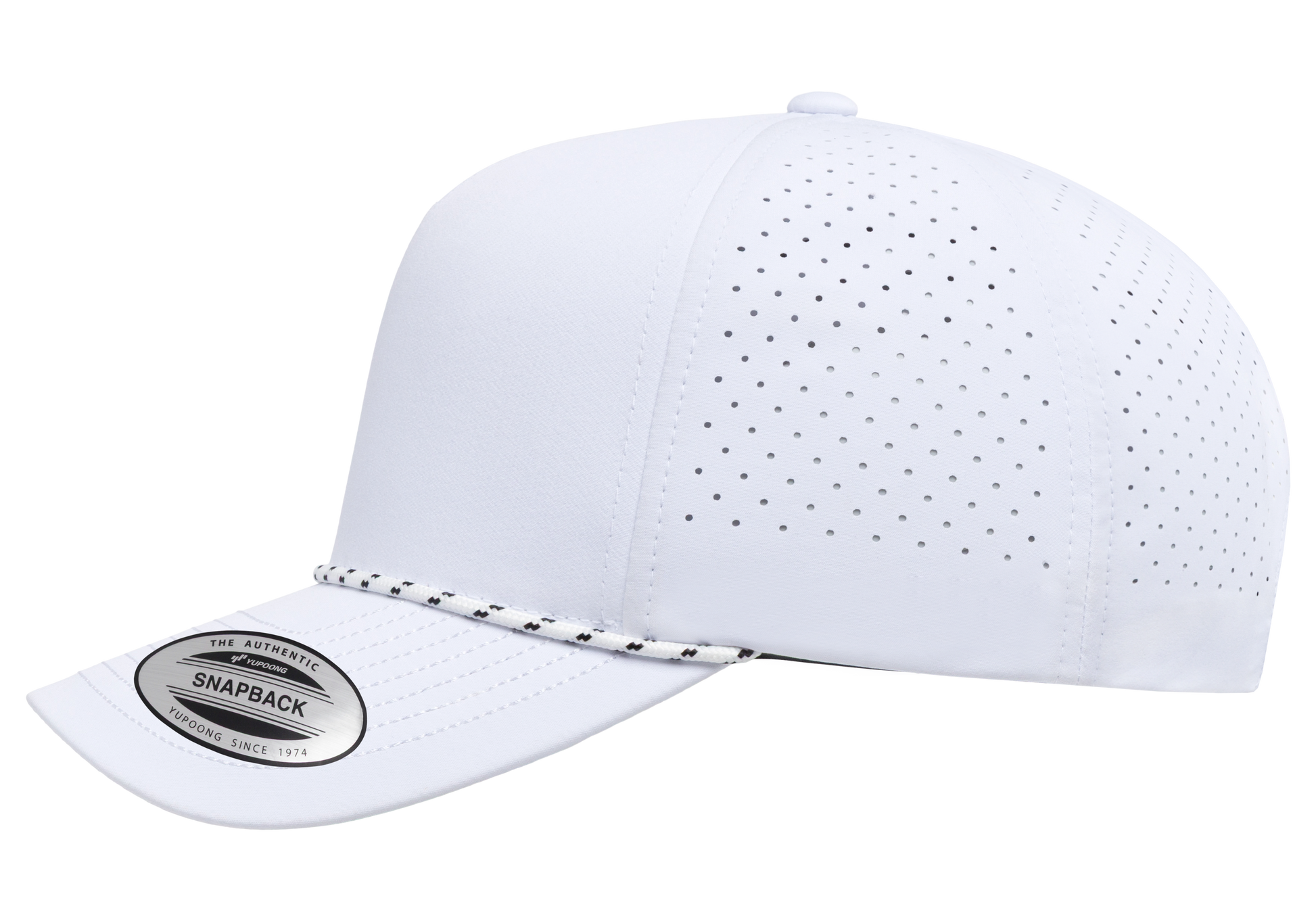 YP Classics 5-Panel Snapback Cap with Perforations and Braided Rope | 5389BD-BK-ONE