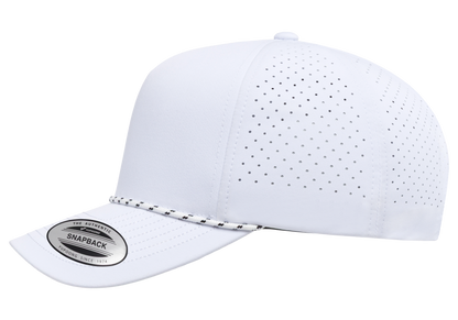 YP Classics 5-Panel Snapback Cap with Perforations and Braided Rope | 5389BD-BK-ONE