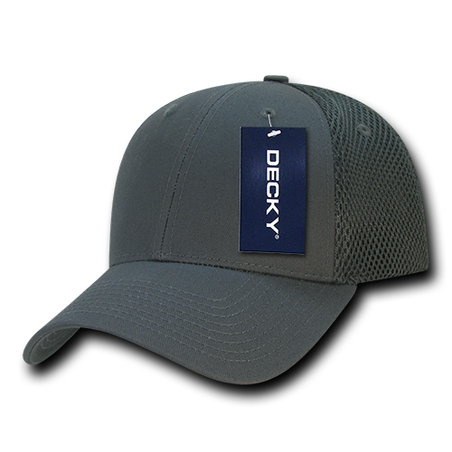 Decky-204-Low Crown Mesh Baseball Cap - CHARCOAL