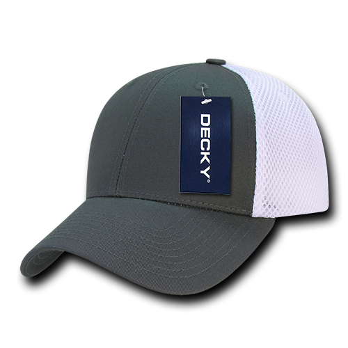 Decky-204-Low Crown Mesh Baseball Cap - Charcoal/White