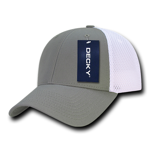Decky-204-Low Crown Mesh Baseball Cap - Light Gray