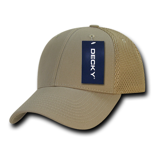 Decky-204-Low Crown Mesh Baseball Cap - Khaki