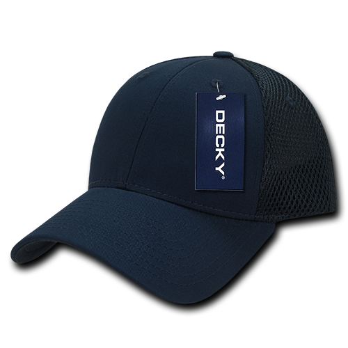 Decky-204-Low Crown Mesh Baseball Cap - Navy