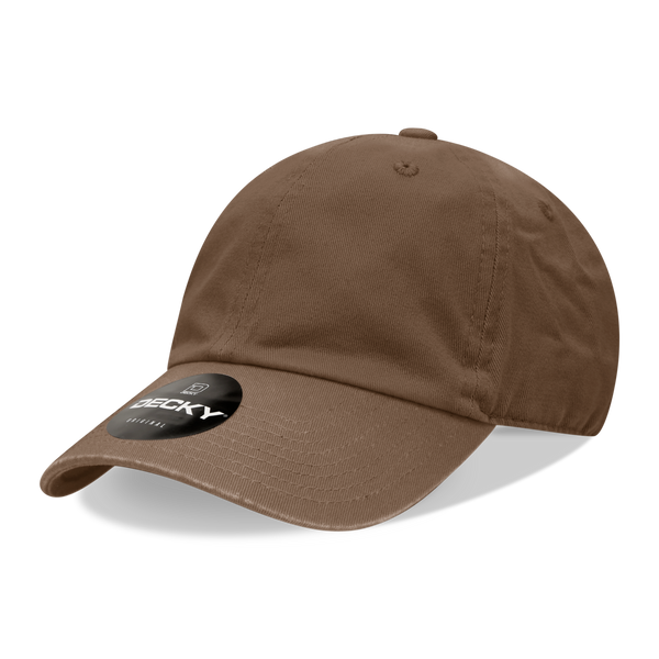 Decky-205-6 Panel Low Profile Relaxed Cotton Dad Hat - Brown