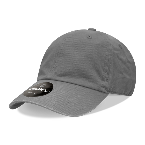Decky-205-6 Panel Low Profile Relaxed Cotton Dad Hat - Charcoal