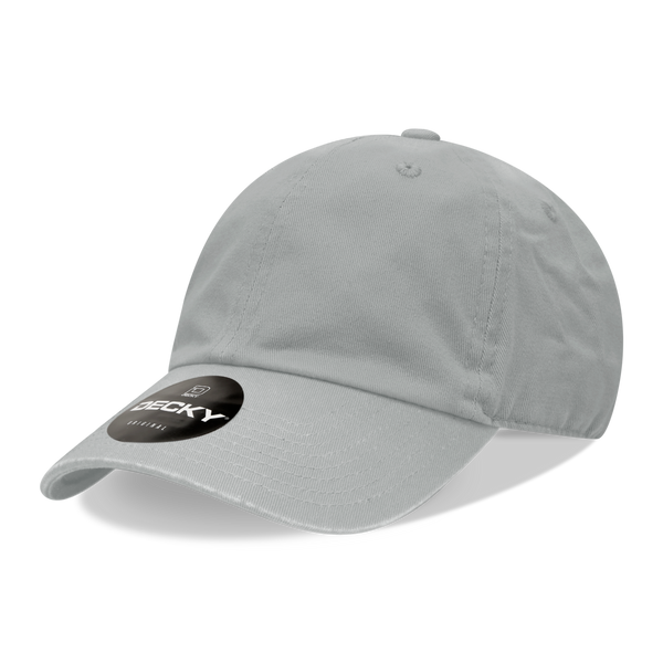 Decky-205-6 Panel Low Profile Relaxed Cotton Dad Hat - Grey