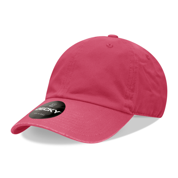 Decky-205-6 Panel Low Profile Relaxed Cotton Dad Hat - Hot Pink