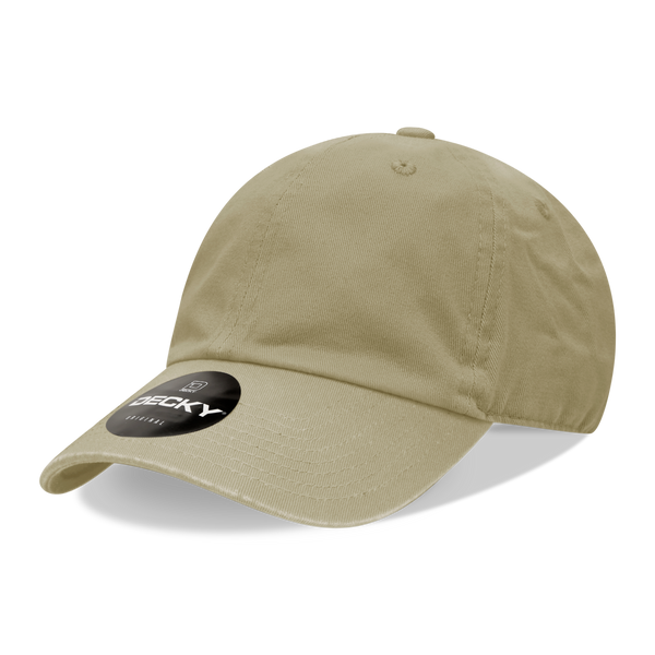 Decky-205-6 Panel Low Profile Relaxed Cotton Dad Hat - Khaki