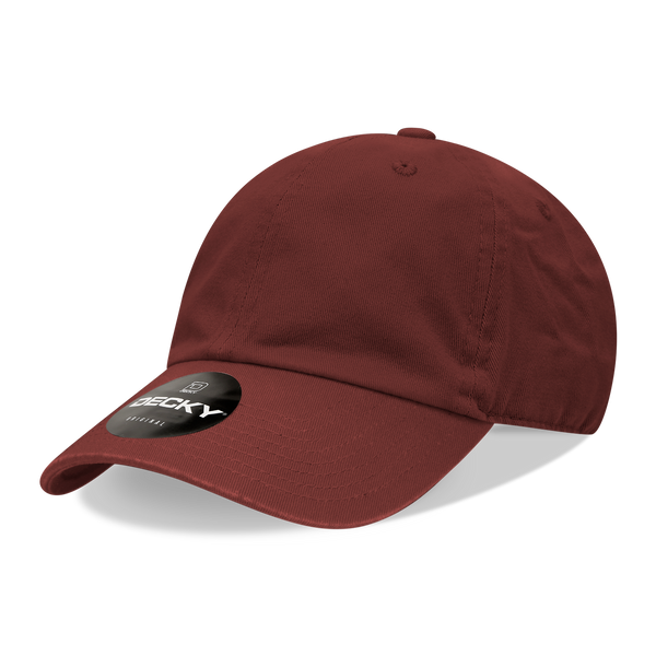 Decky-205-6 Panel Low Profile Relaxed Cotton Dad Hat - Maroon