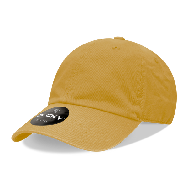 Decky-205-6 Panel Low Profile Relaxed Cotton Dad Hat - Mustard